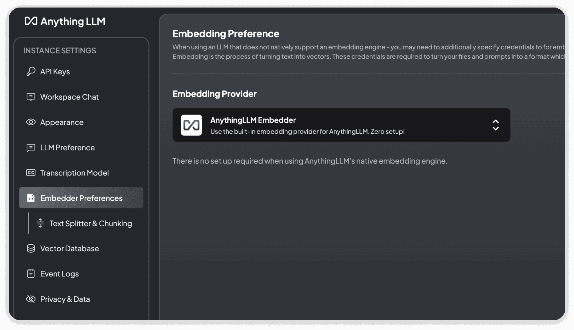 AnythingLLM Default Embedder