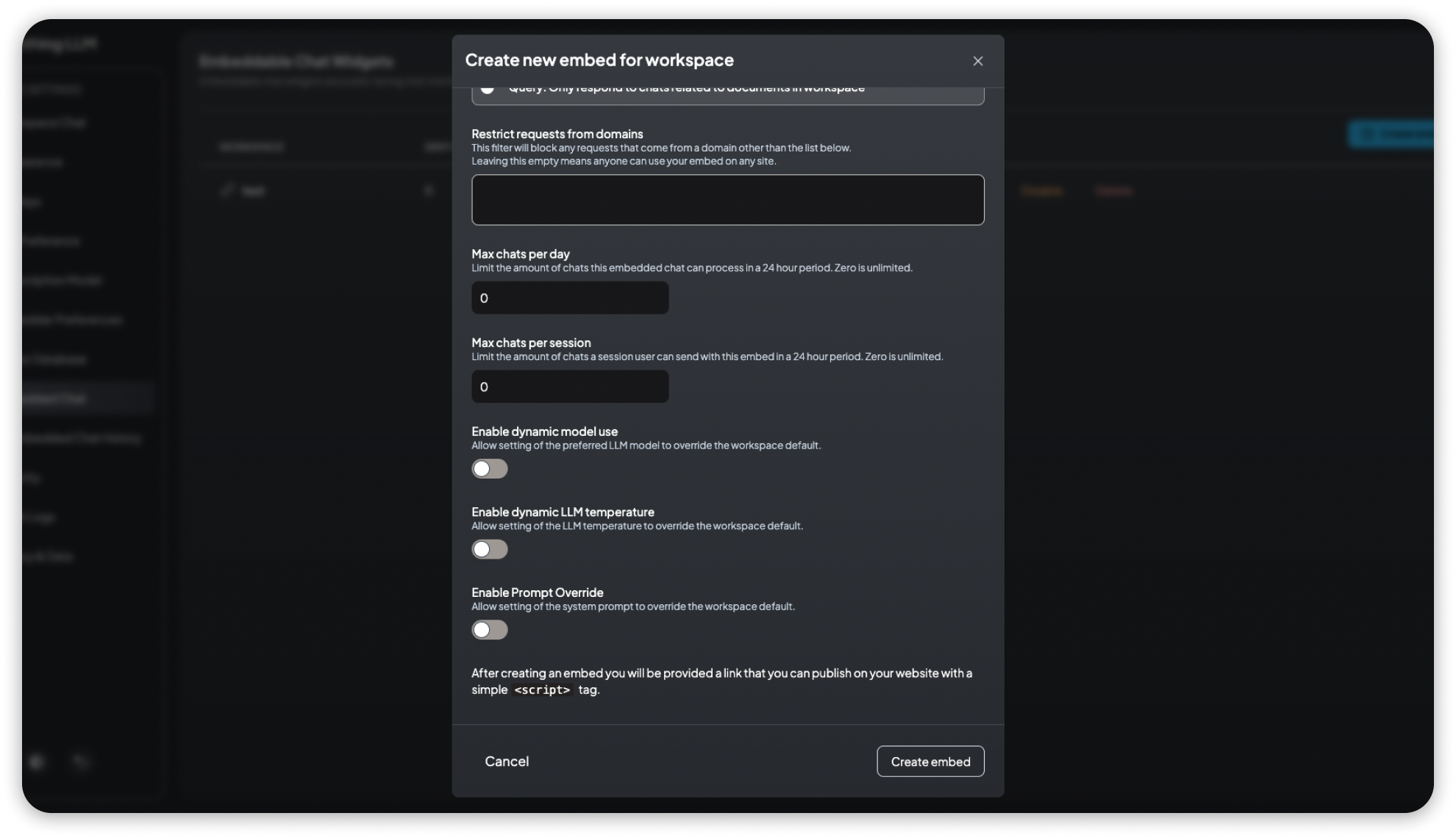 Embedded Chat Options 2