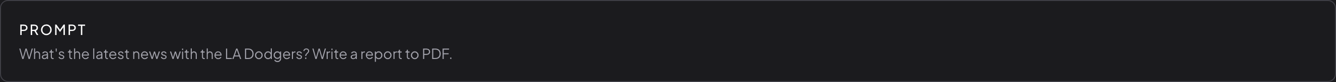 Prompt section showing the job's configured instruction for this run